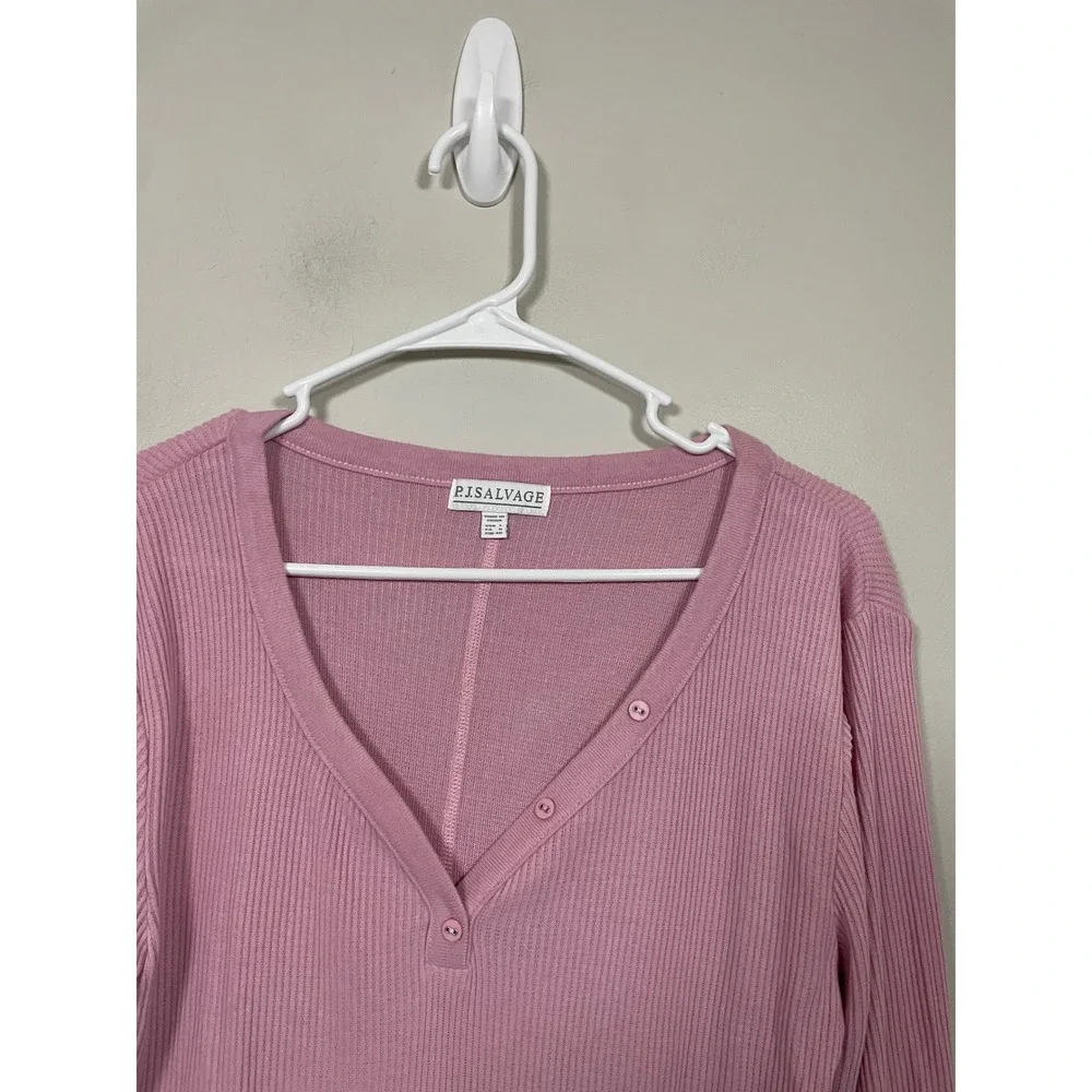 NWT P.J.‎ Salvage Textured Essential Long Sleeve Top in Lilac Rose Size Large